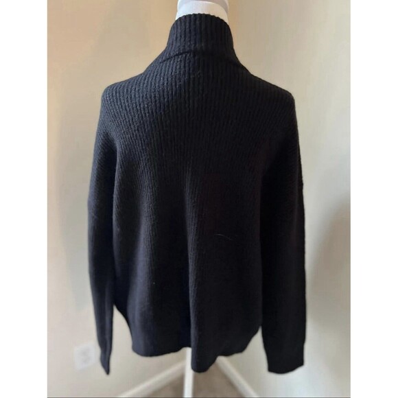 Loft Women's Open Front Cardigan Sweater Black Medium Soft and Cozy - Picture 2 of 8